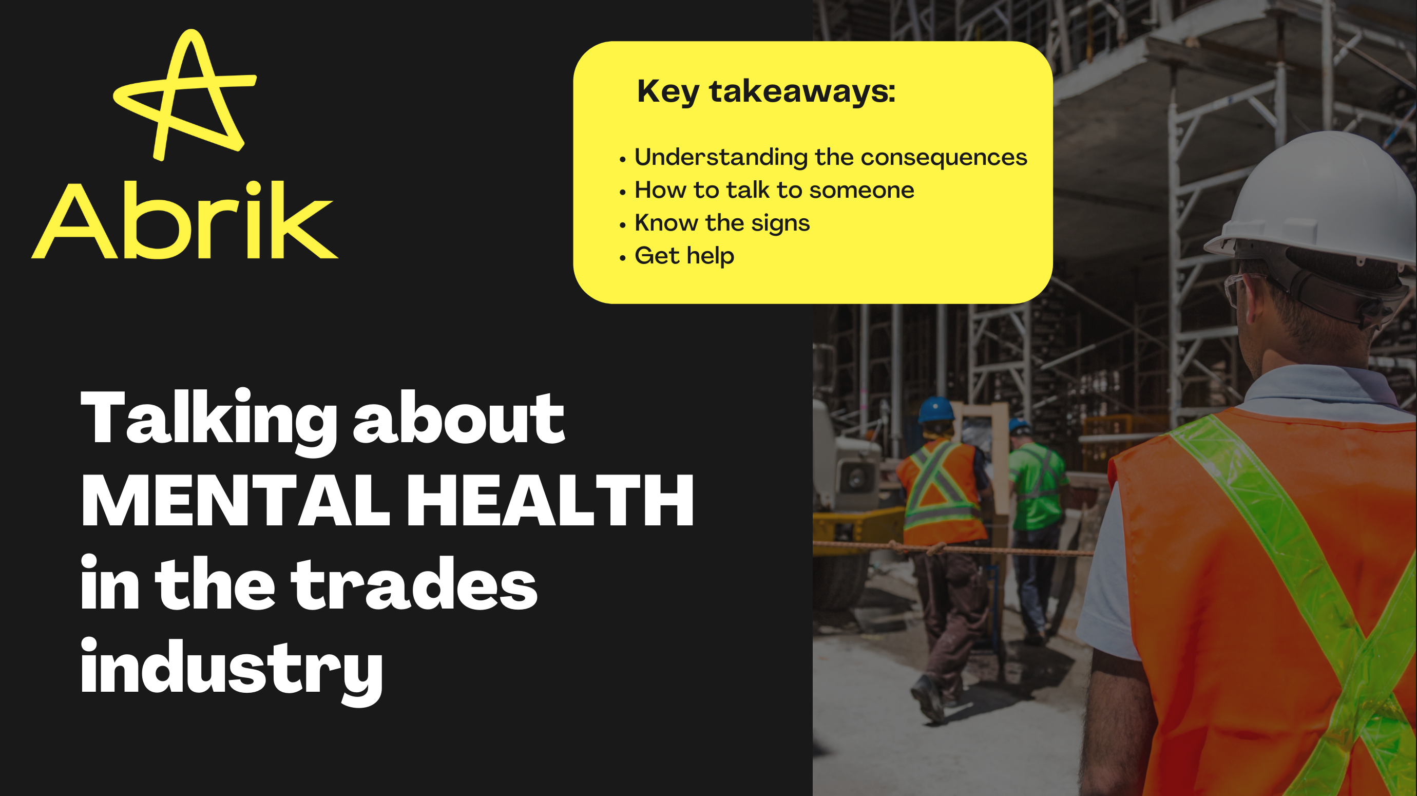 Talking about MENTAL HEALTH in the trades industry